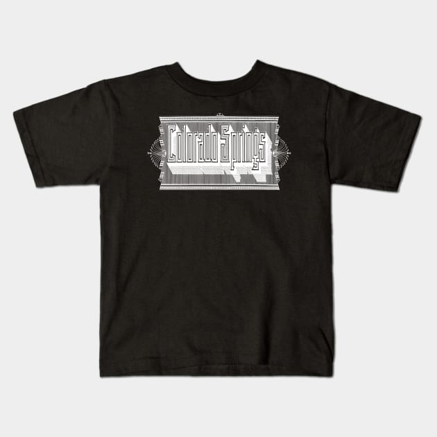 Vintage Colorado Springs, CO Kids T-Shirt by DonDota